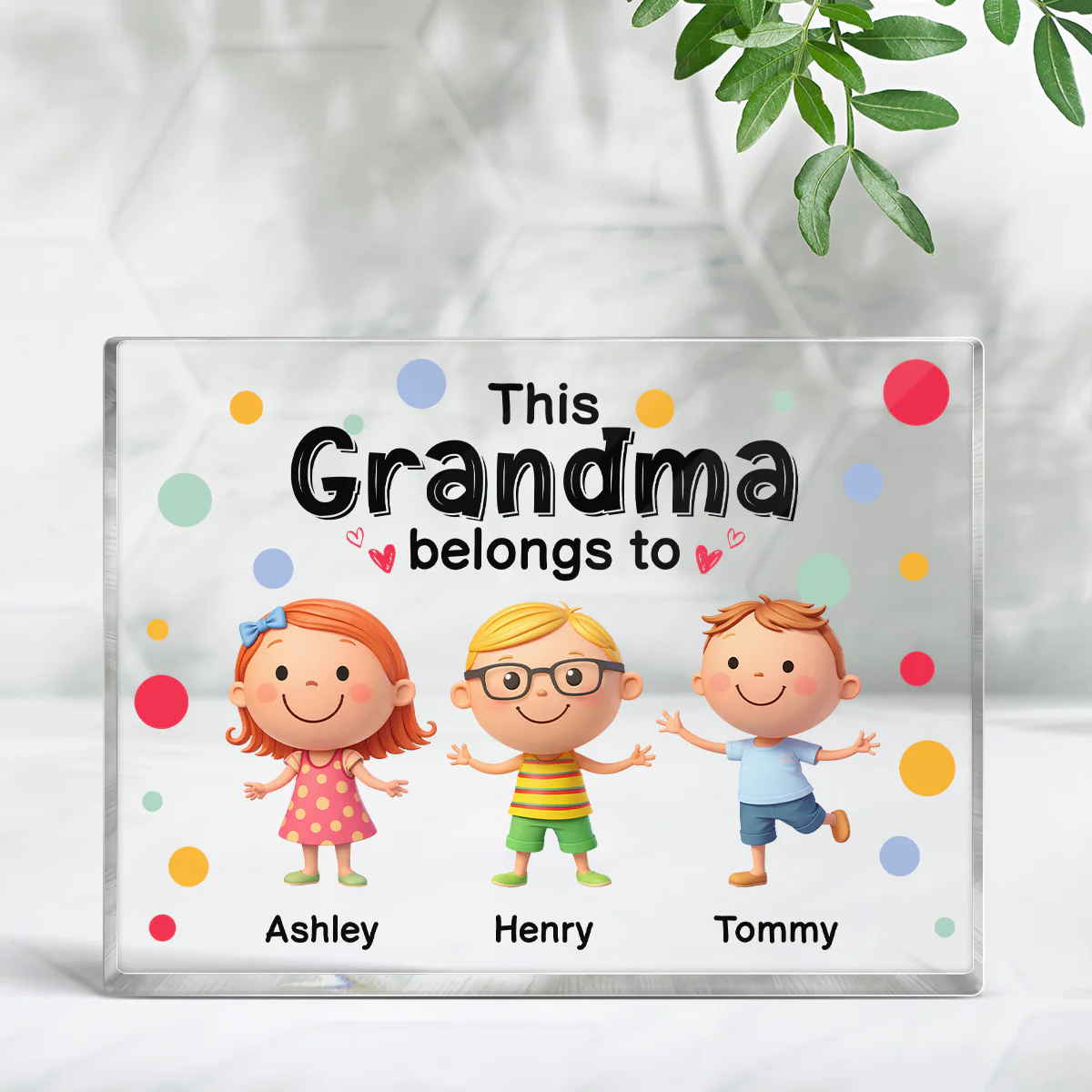 This Grandma Belongs to Cute Grandkids - Personalized Acrylic Block Plaque - Heartfelt Gift for Grandma - Image 5
