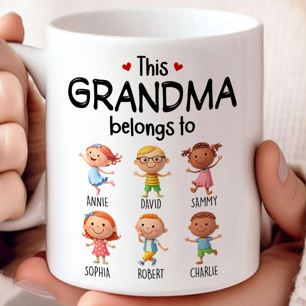 This Grandma Belongs to Cute Grandkids - Personalized Mug - Heartfelt Gift for Grandma