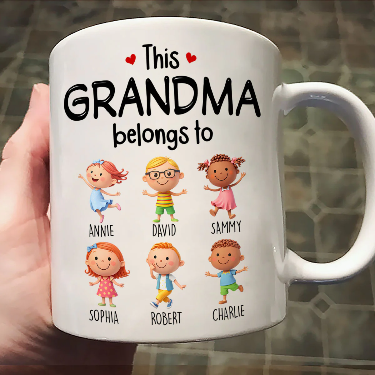 This Grandma Belongs to Cute Grandkids - Personalized Mug - Heartfelt Gift for Grandma - Image 5