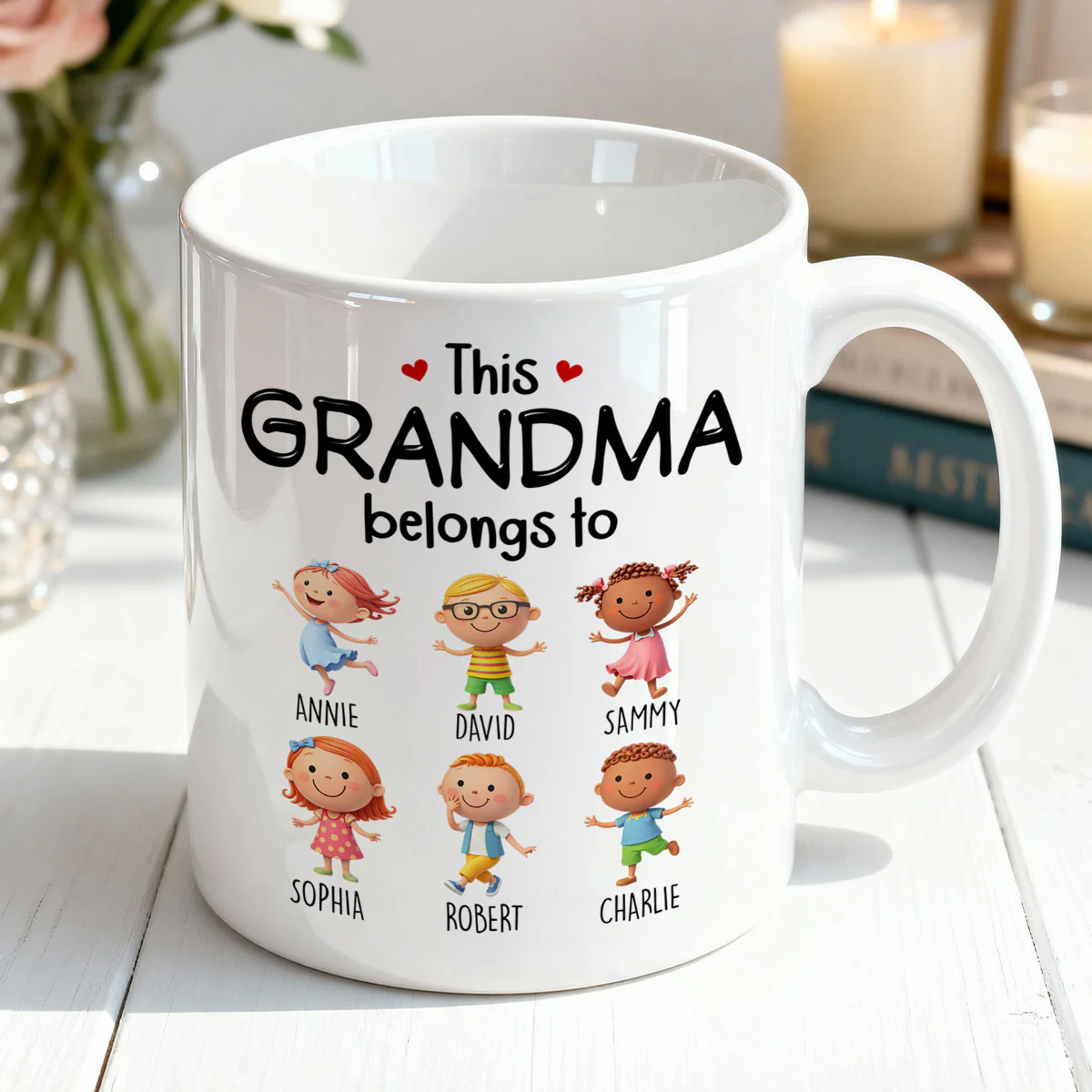 This Grandma Belongs to Cute Grandkids - Personalized Mug - Heartfelt Gift for Grandma - Image 6