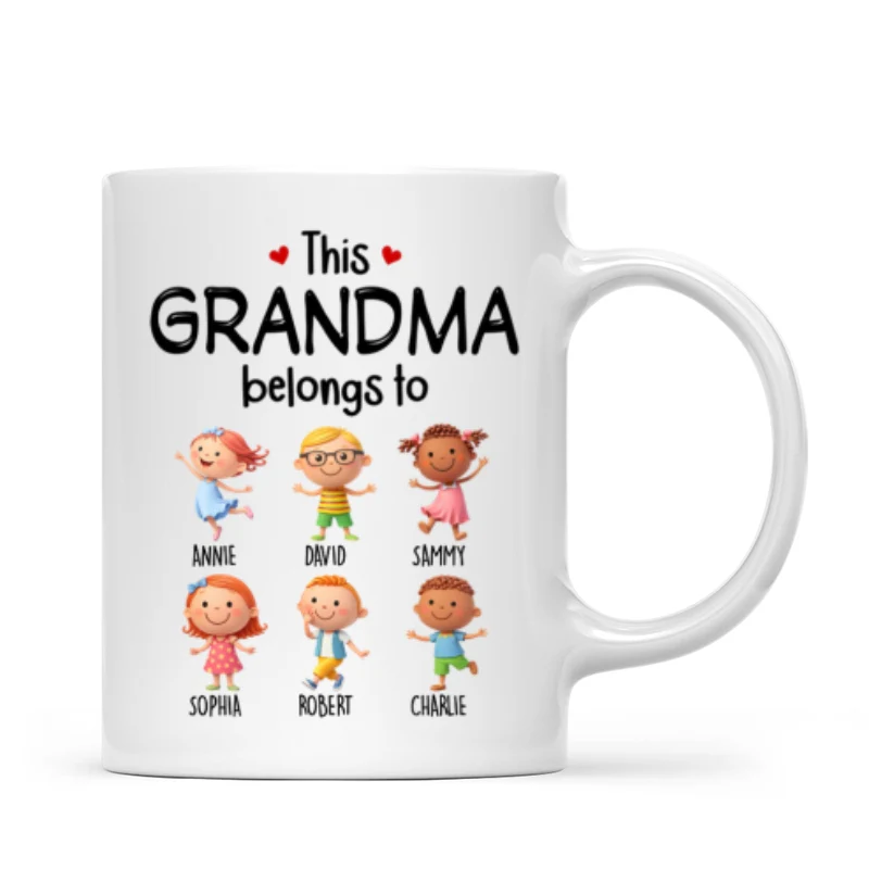 This Grandma Belongs to Cute Grandkids - Personalized Mug - Heartfelt Gift for Grandma - Image 9