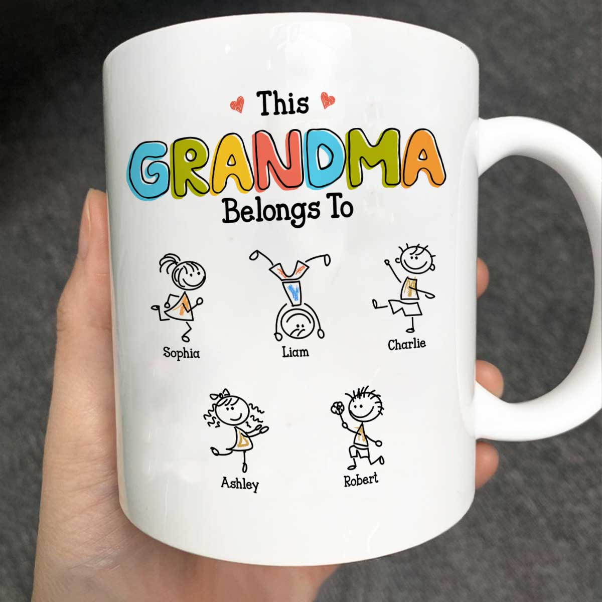 This Grandma Belongs To Drawing Personalized Mug - Image 2