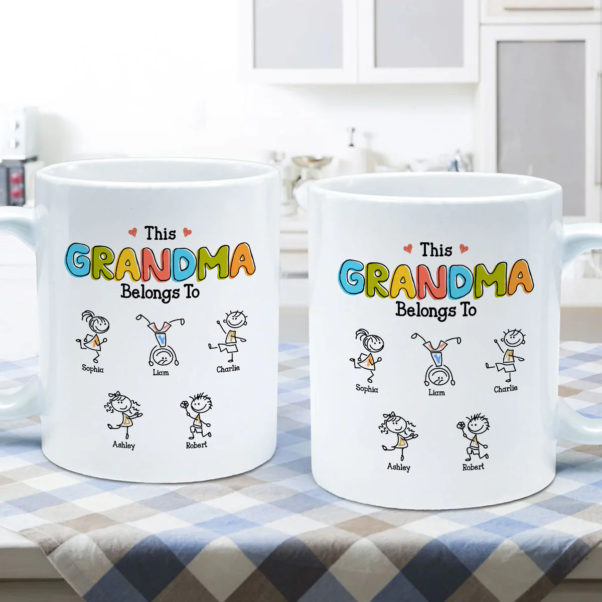 This Grandma Belongs To Drawing Personalized Mug - Image 5