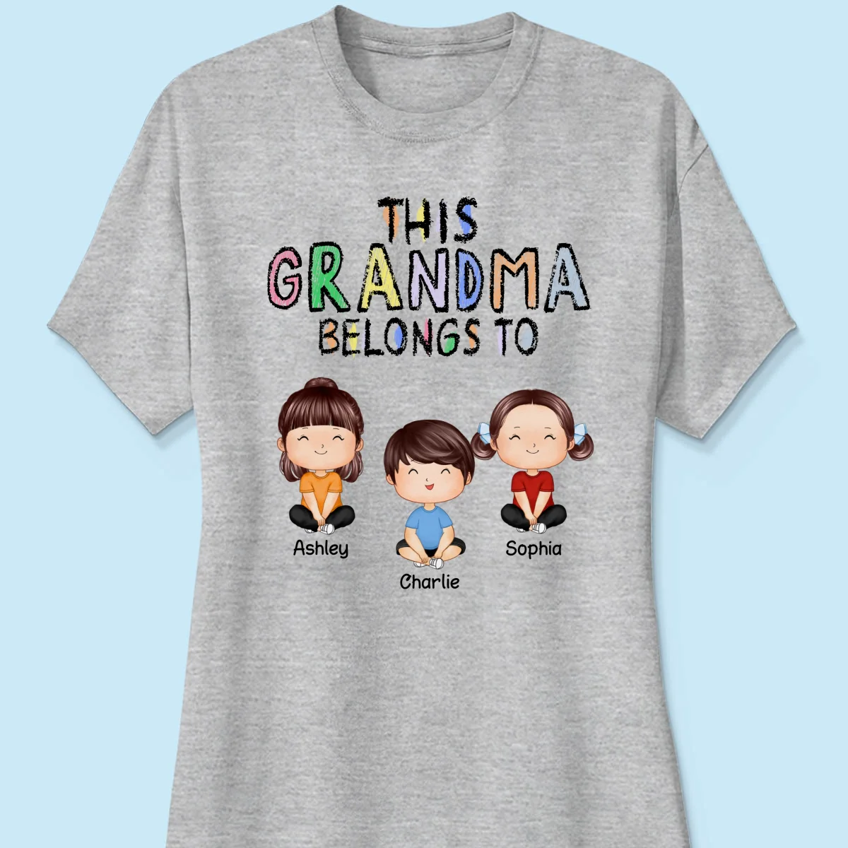 This Grandma Belongs To Grandkids Crayon Personalized Shirt - Image 12