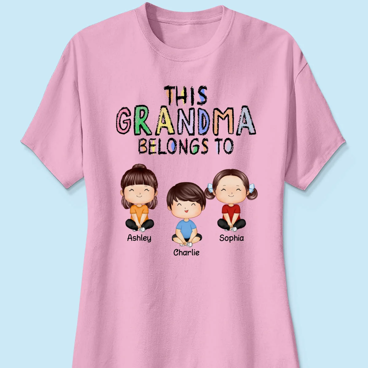 This Grandma Belongs To Grandkids Crayon Personalized Shirt - Image 13