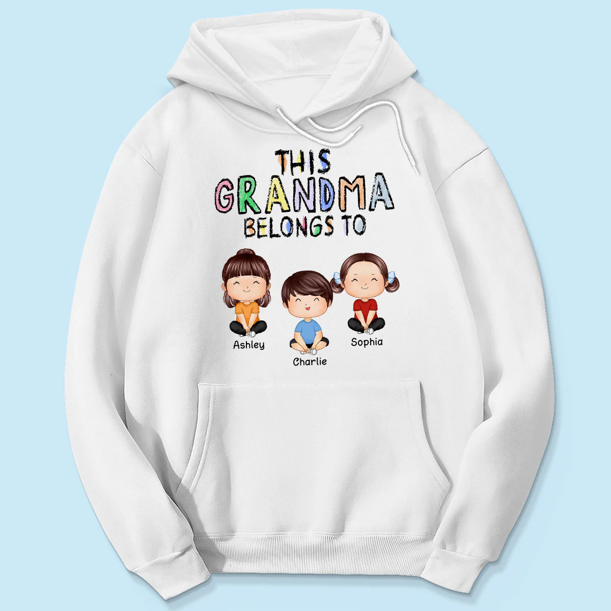This Grandma Belongs To Grandkids Crayon Personalized Shirt - Image 5