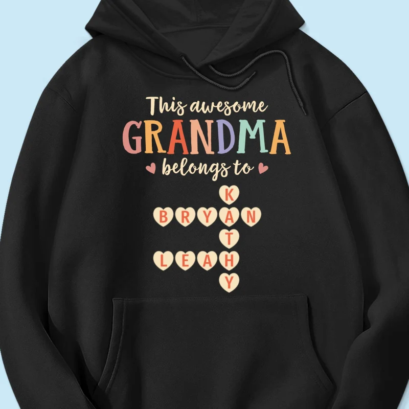 This Grandma Belongs To Grandkids Heart Crossword Puzzle Personalized Shirt - Image 14