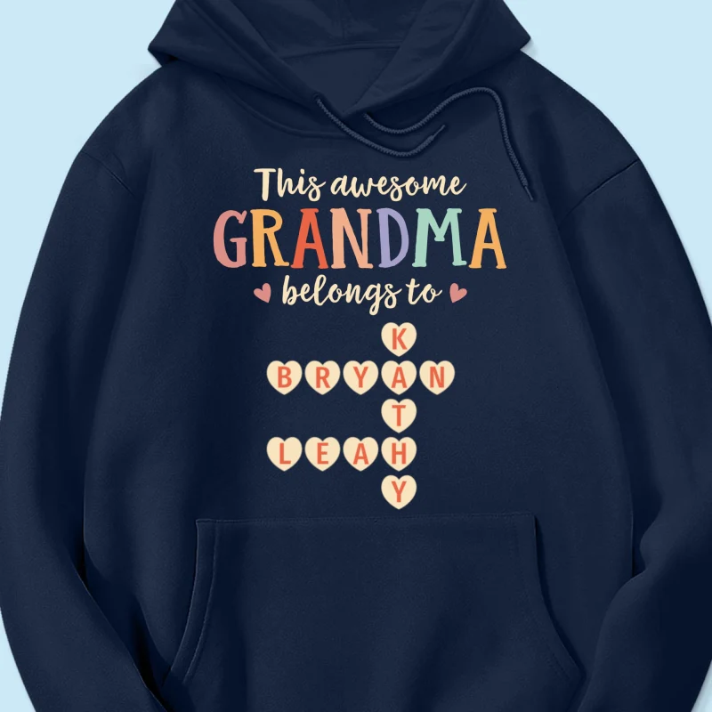 This Grandma Belongs To Grandkids Heart Crossword Puzzle Personalized Shirt - Image 15