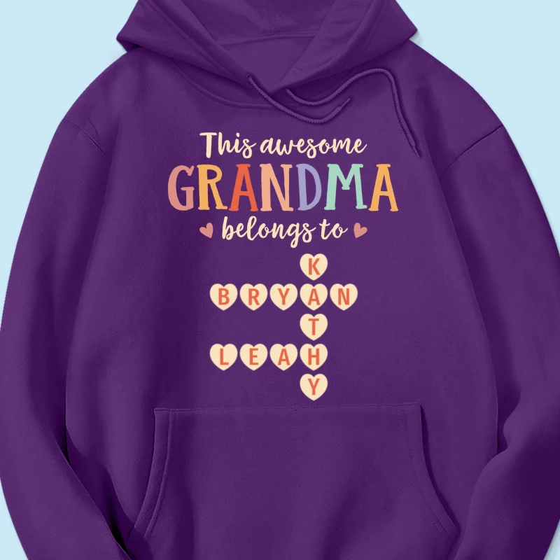 This Grandma Belongs To Grandkids Heart Crossword Puzzle Personalized Shirt - Image 16