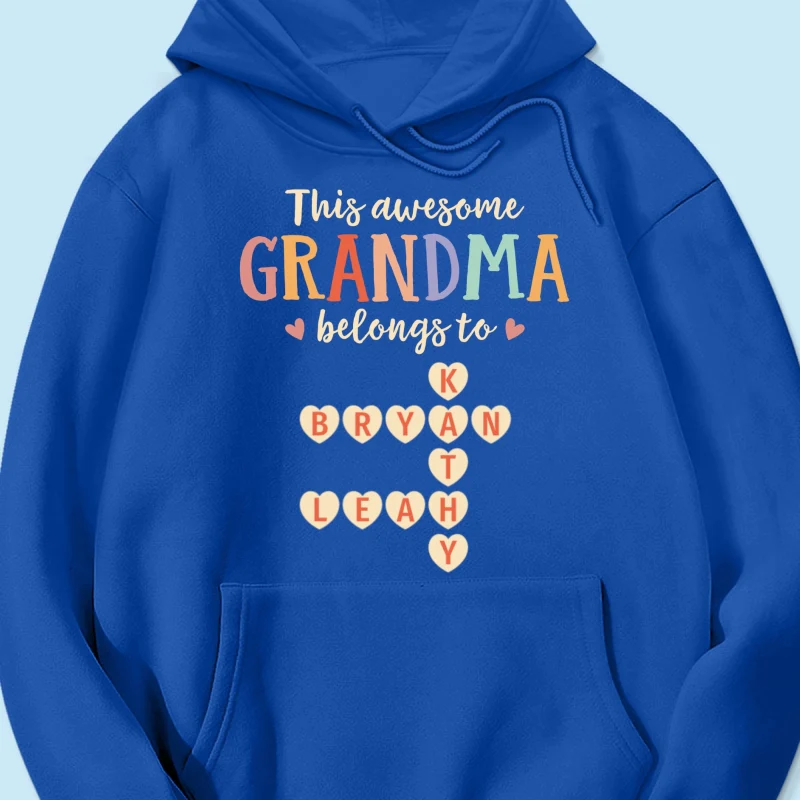 This Grandma Belongs To Grandkids Heart Crossword Puzzle Personalized Shirt - Image 17