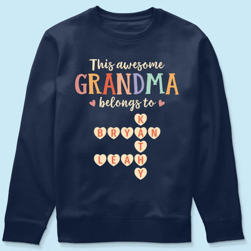 This Grandma Belongs To Grandkids Heart Crossword Puzzle Personalized Shirt - Image 19