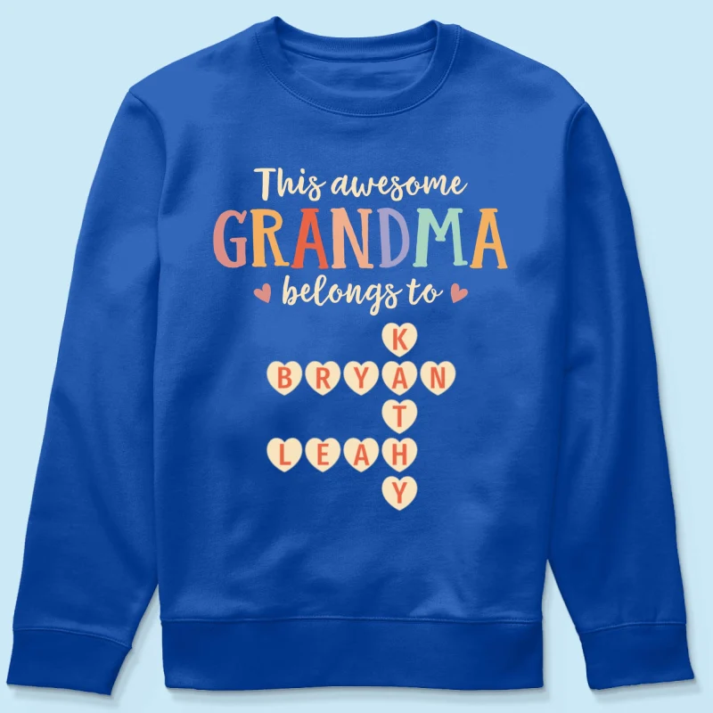 This Grandma Belongs To Grandkids Heart Crossword Puzzle Personalized Shirt - Image 20