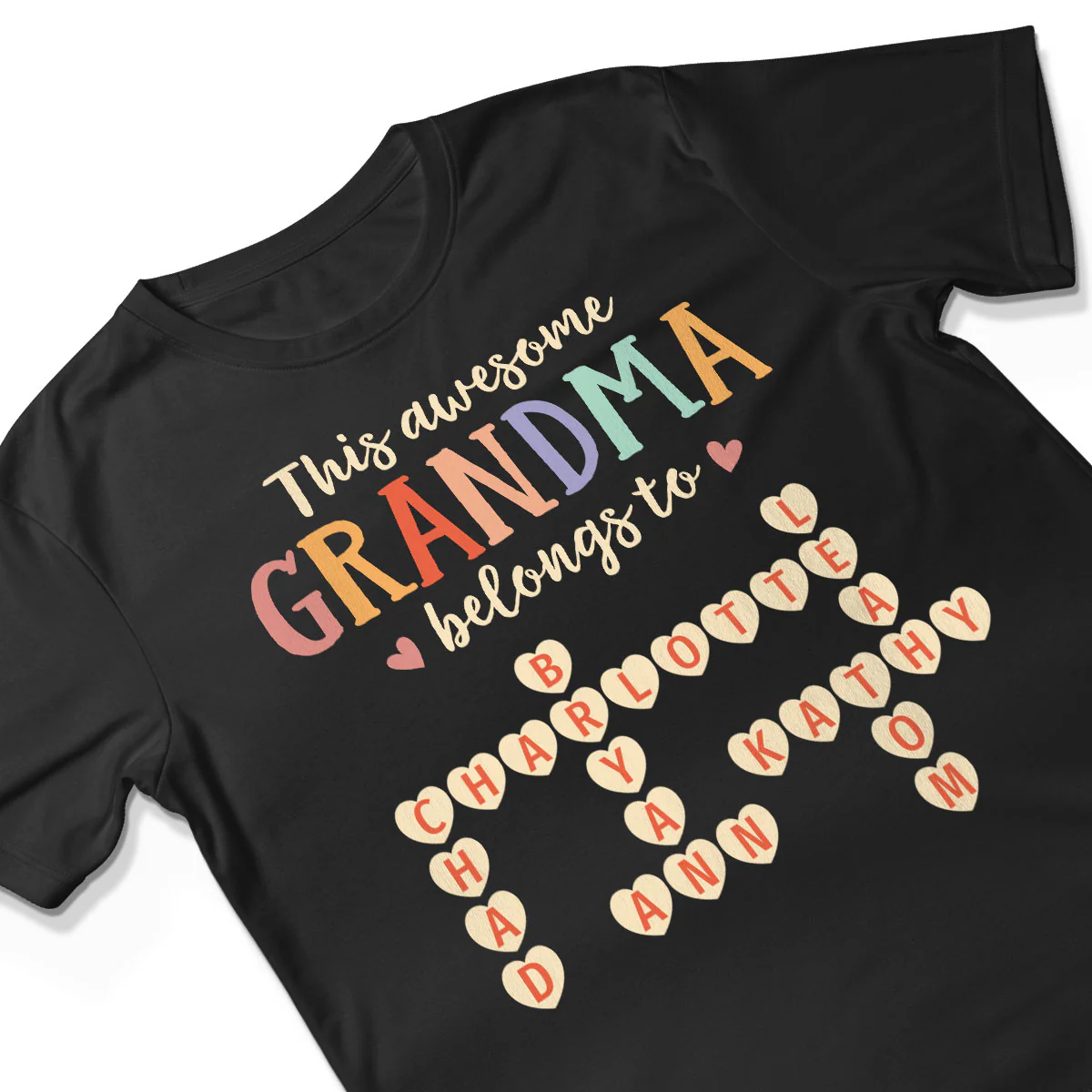 This Grandma Belongs To Grandkids Heart Crossword Puzzle Personalized Shirt - Image 3