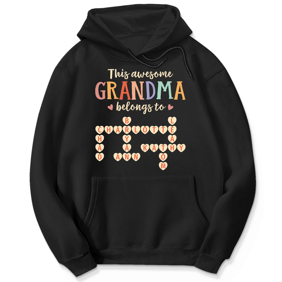 This Grandma Belongs To Grandkids Heart Crossword Puzzle Personalized Shirt - Image 5