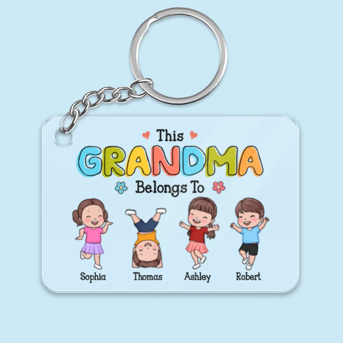 This Grandma Belongs To Naughty Kids Personalized Acrylic Keychain - Image 5