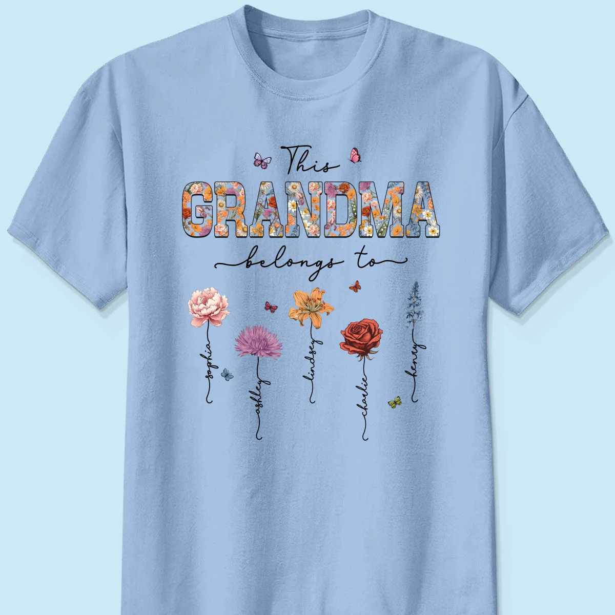 This Grandma Belongs To Vintage Birth Month Flowers Personalized Shirt - Image 10