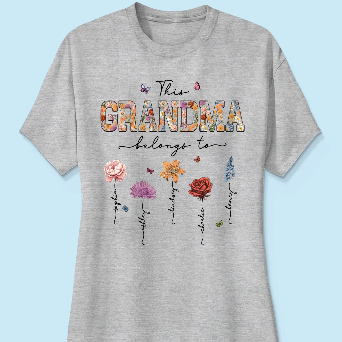 This Grandma Belongs To Vintage Birth Month Flowers Personalized Shirt - Image 12