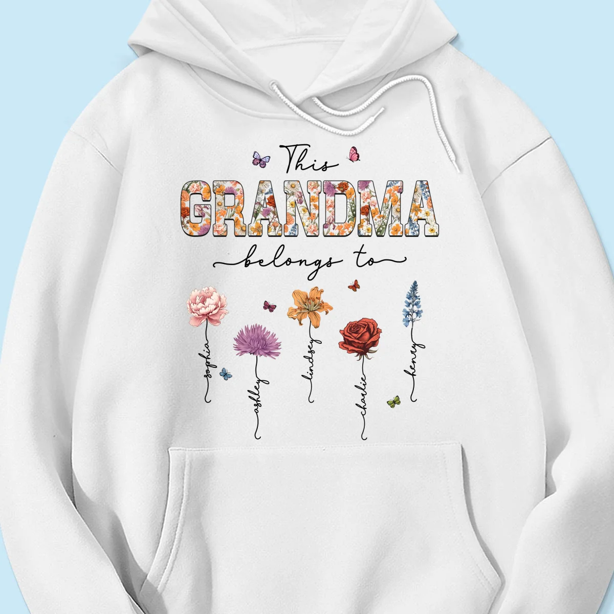 This Grandma Belongs To Vintage Birth Month Flowers Personalized Shirt - Image 15