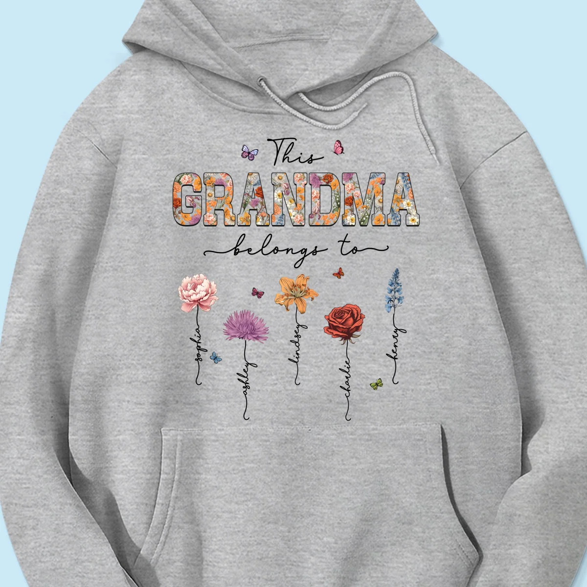 This Grandma Belongs To Vintage Birth Month Flowers Personalized Shirt - Image 16