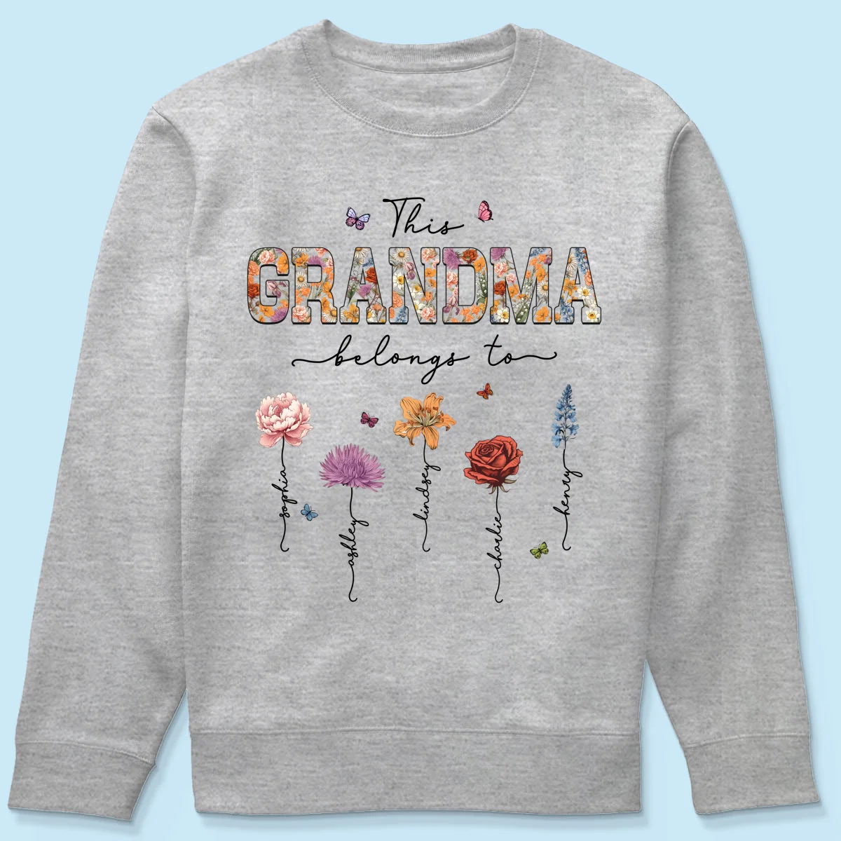 This Grandma Belongs To Vintage Birth Month Flowers Personalized Shirt - Image 20