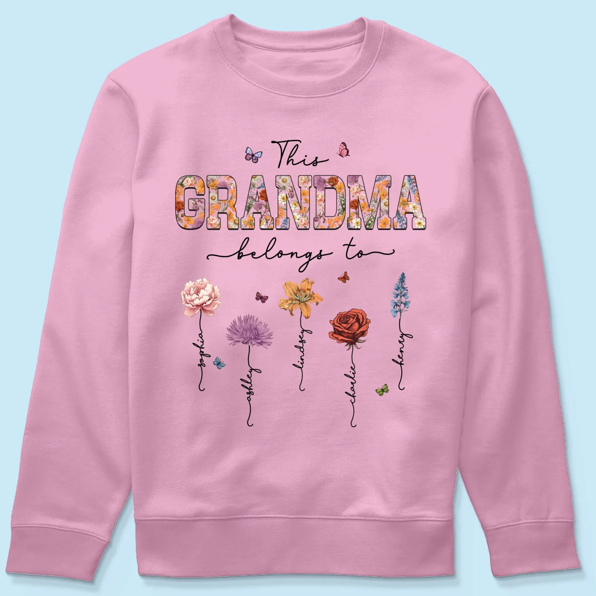 This Grandma Belongs To Vintage Birth Month Flowers Personalized Shirt - Image 21