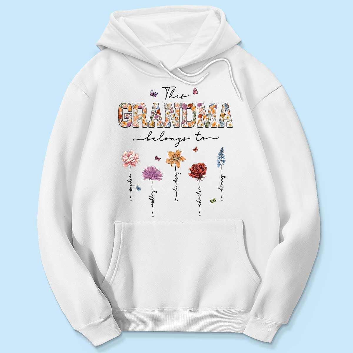 This Grandma Belongs To Vintage Birth Month Flowers Personalized Shirt - Image 5