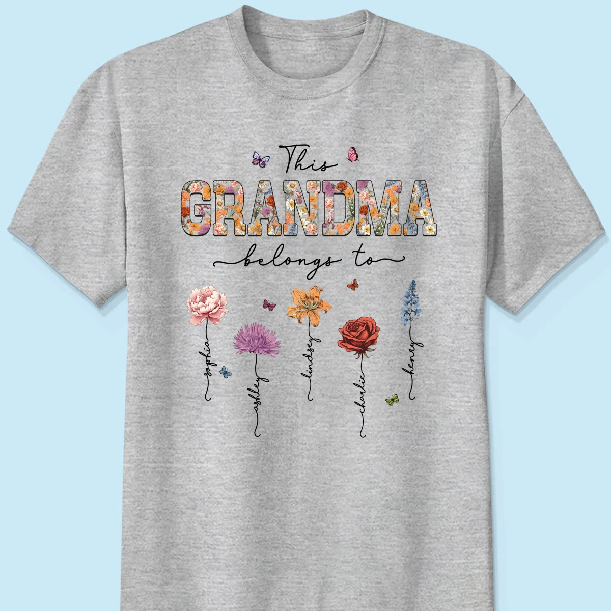 This Grandma Belongs To Vintage Birth Month Flowers Personalized Shirt - Image 8