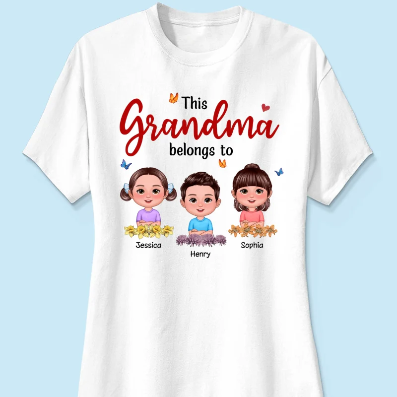 This Grandma Mom Belongs To Birth Month Flowers Cute Kids Personalized Shirt, Gift for Moms, for Grandmas - Image 14
