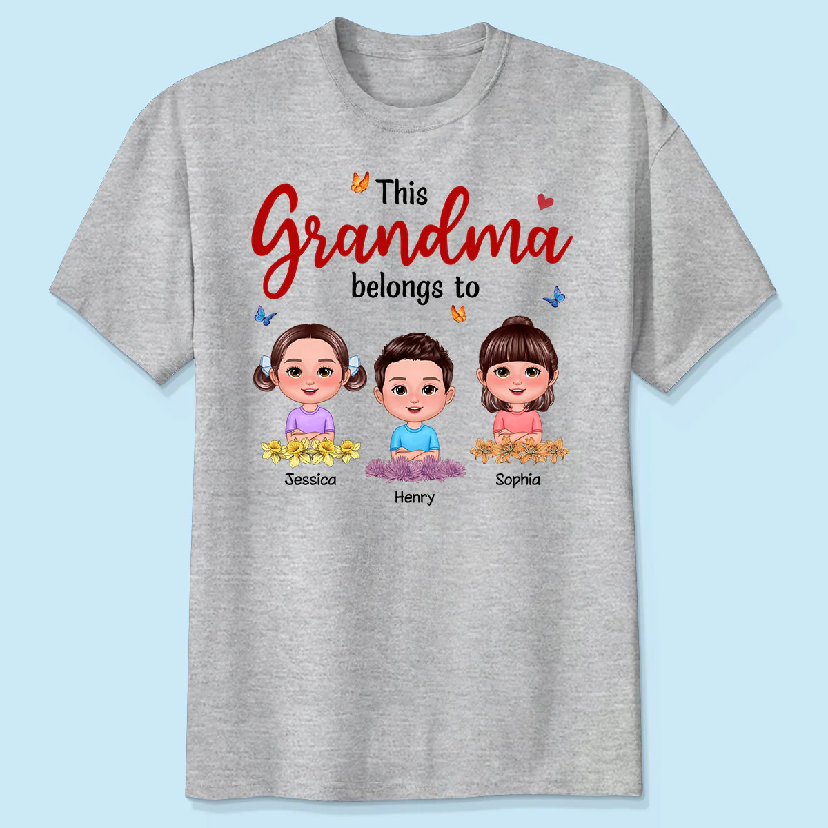 This Grandma Mom Belongs To Birth Month Flowers Cute Kids Personalized Shirt, Gift for Moms, for Grandmas - Image 4