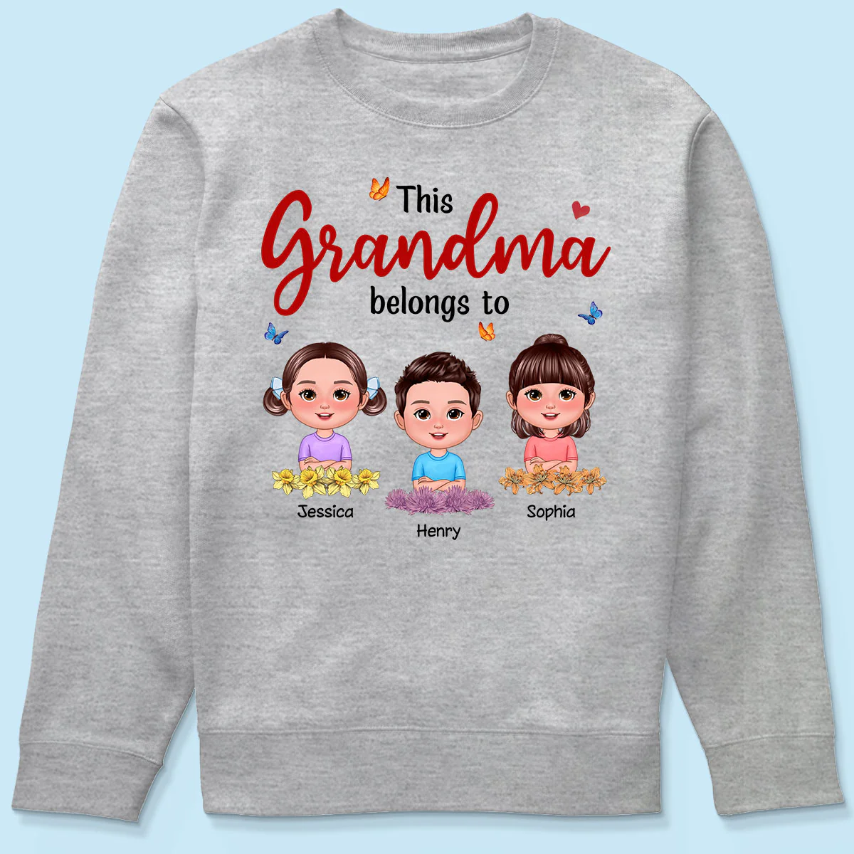 This Grandma Mom Belongs To Birth Month Flowers Cute Kids Personalized Shirt, Gift for Moms, for Grandmas - Image 9