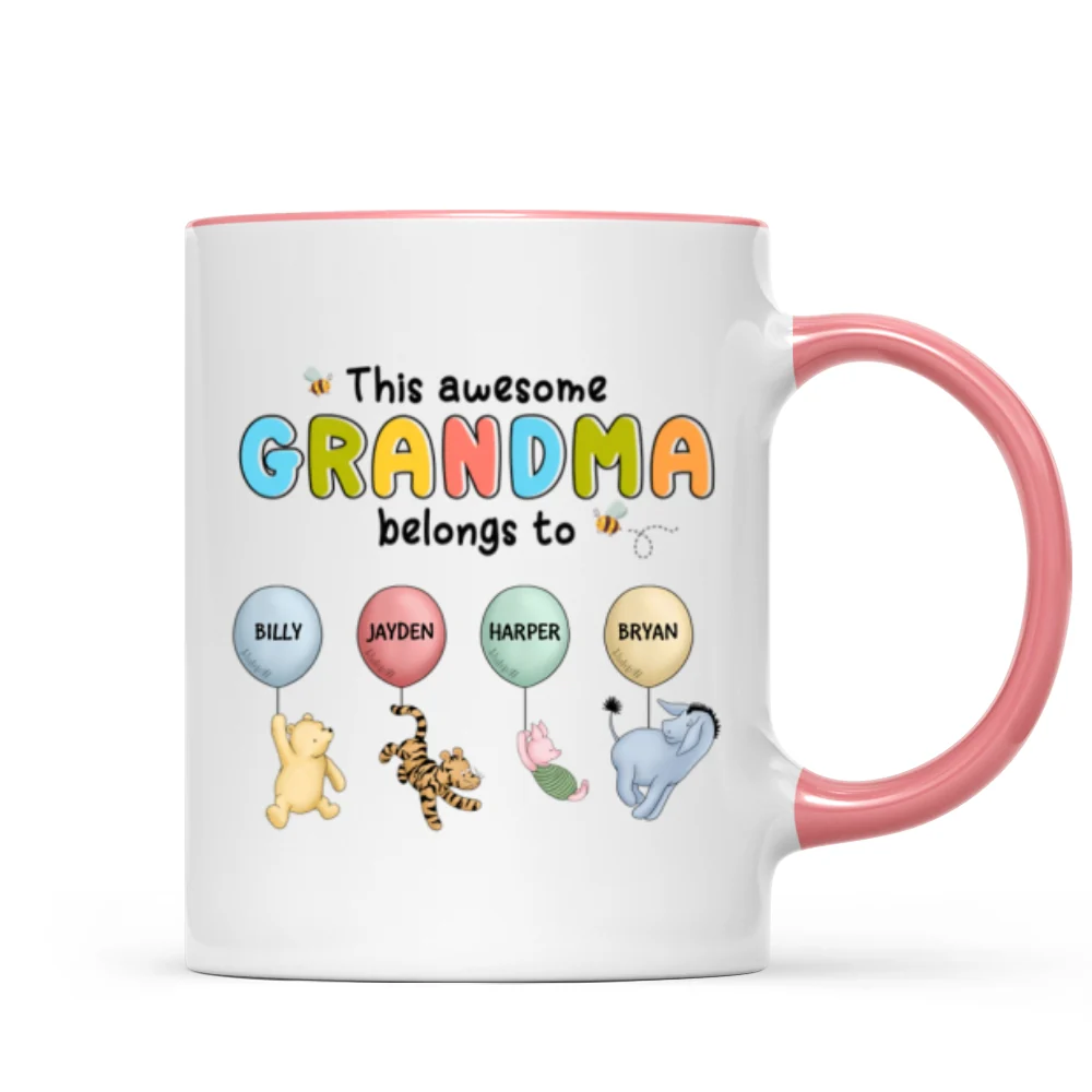 This Grandma Mom Belongs To Cute Characters Personalized Mug - Image 12