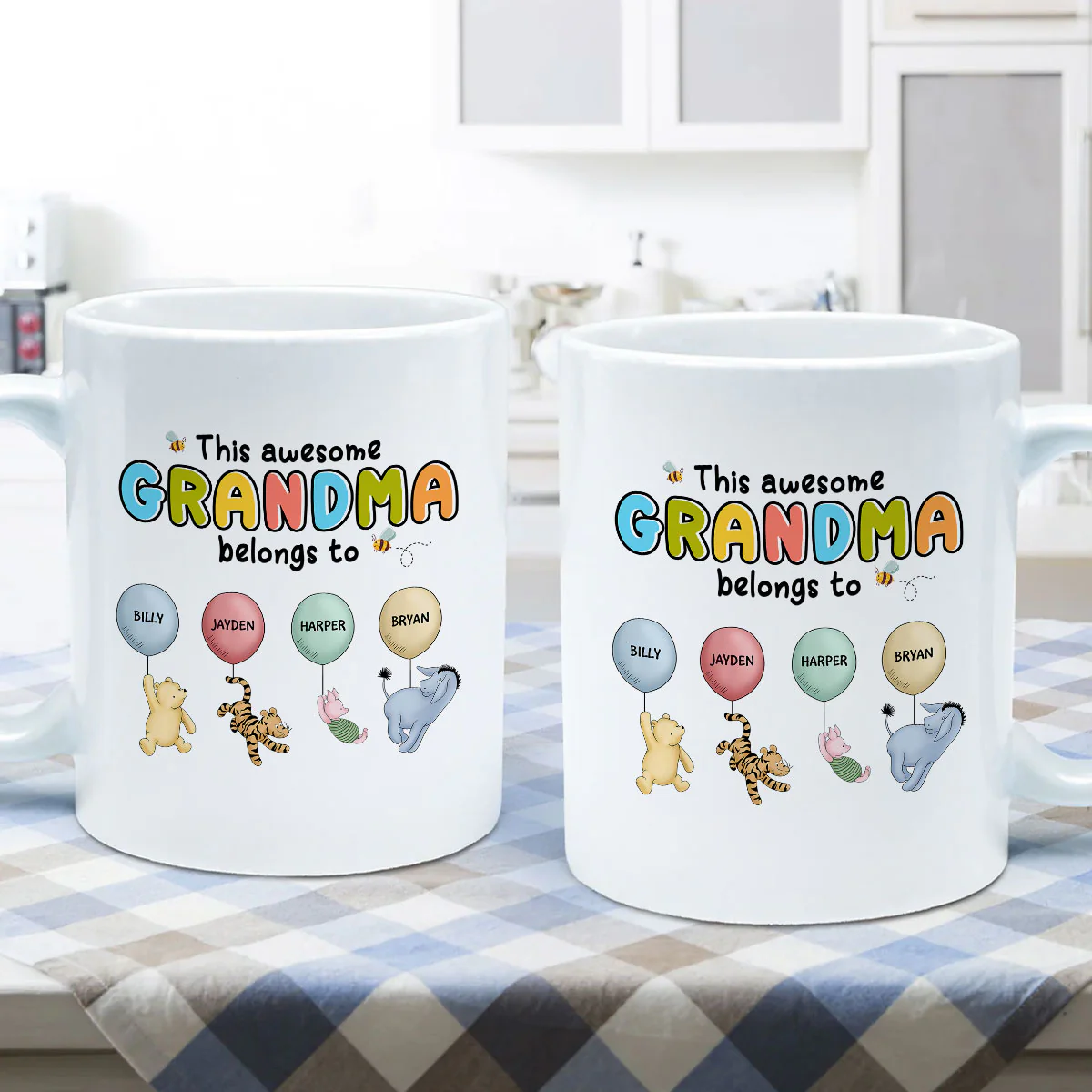 This Grandma Mom Belongs To Cute Characters Personalized Mug - Image 4