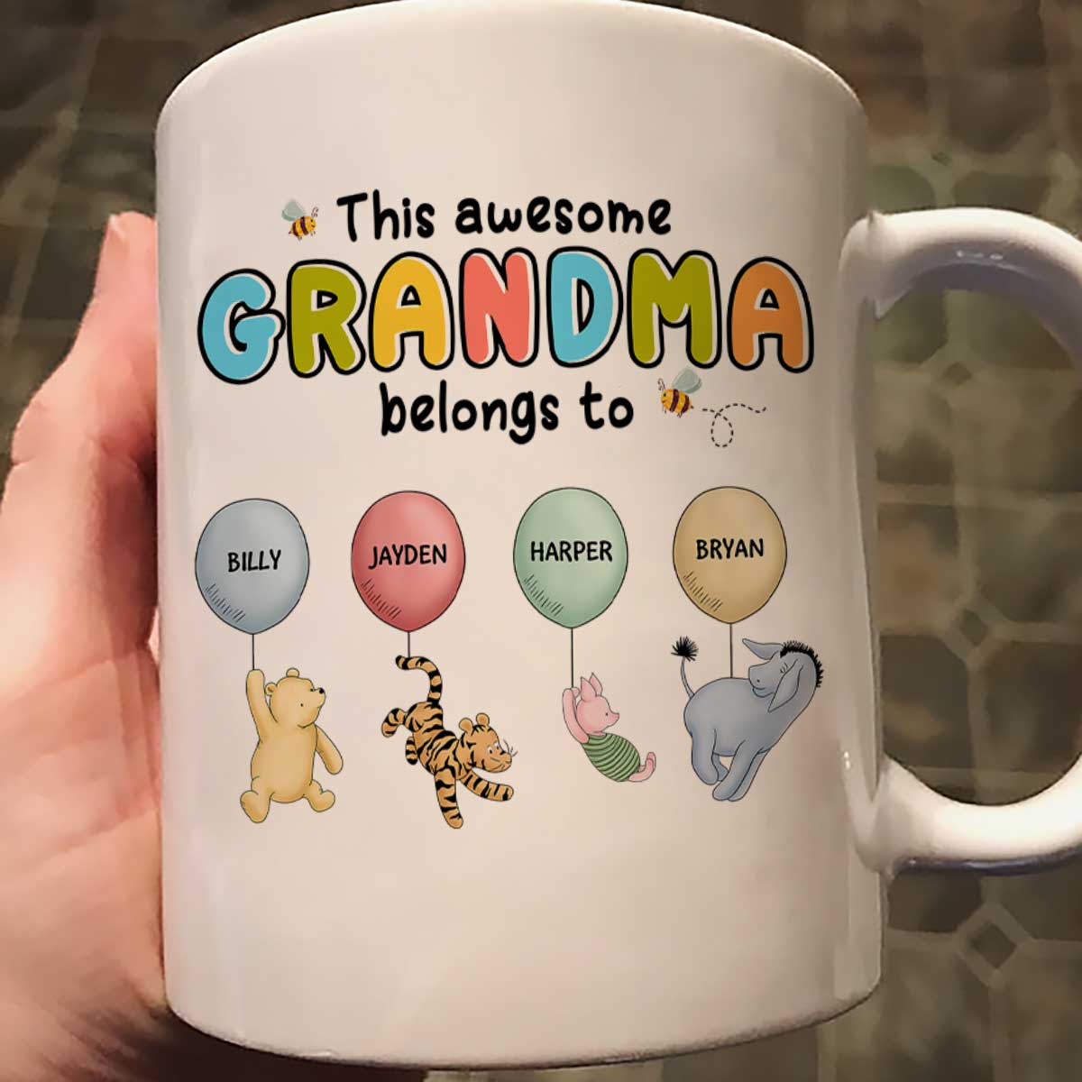 This Grandma Mom Belongs To Cute Characters Personalized Mug - Image 5