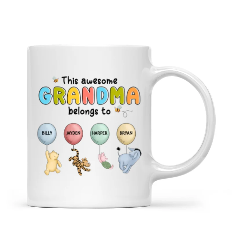 This Grandma Mom Belongs To Cute Characters Personalized Mug - Image 7