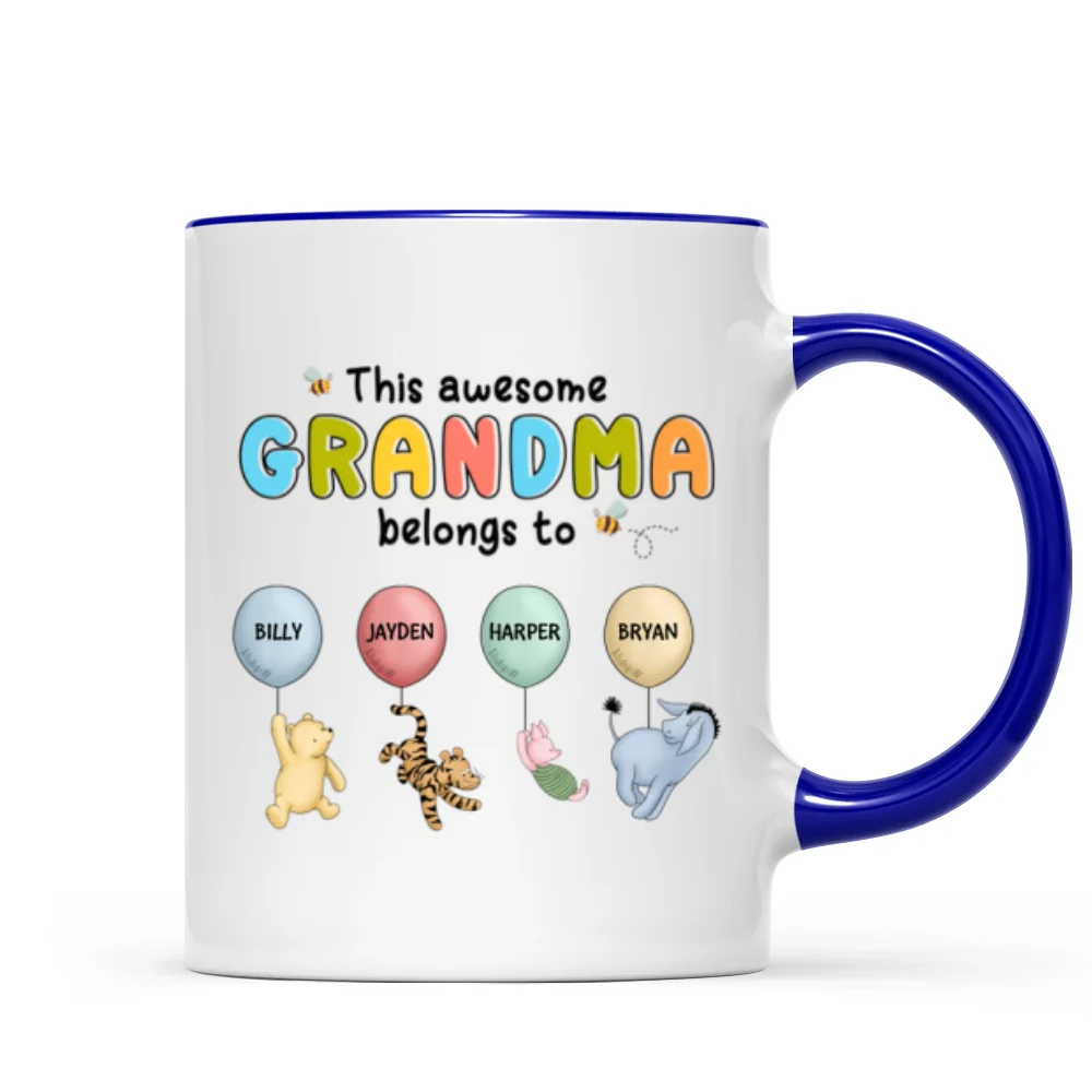 This Grandma Mom Belongs To Cute Characters Personalized Mug - Image 9