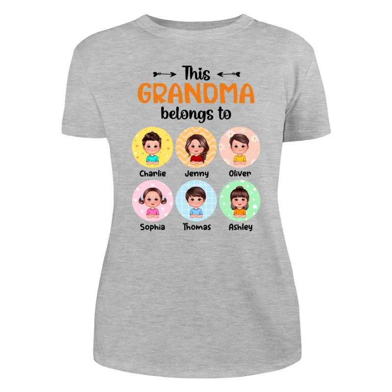 This Grandma Mom Belongs To Doll Kids Pattern Circles Personalized Shirt - Image 10
