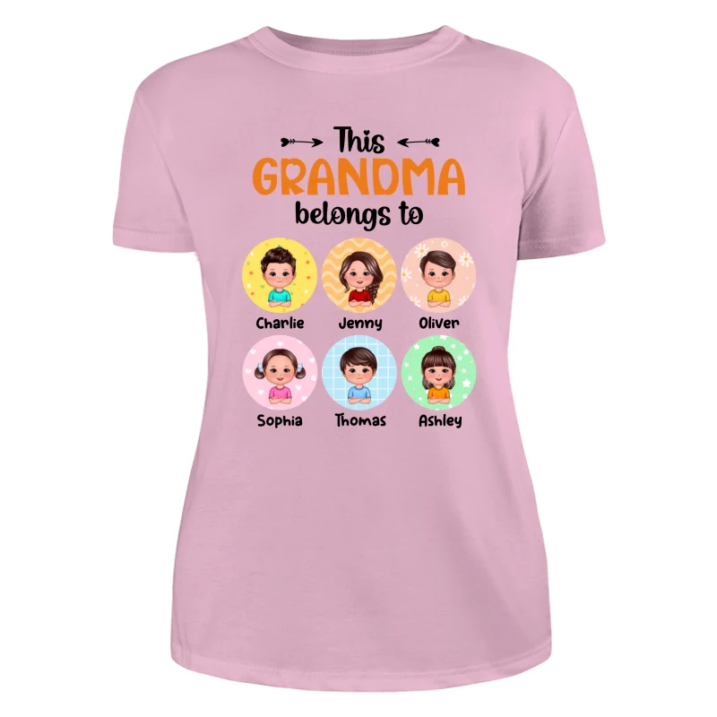 This Grandma Mom Belongs To Doll Kids Pattern Circles Personalized Shirt - Image 11