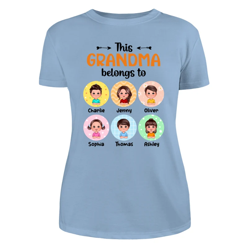This Grandma Mom Belongs To Doll Kids Pattern Circles Personalized Shirt - Image 12