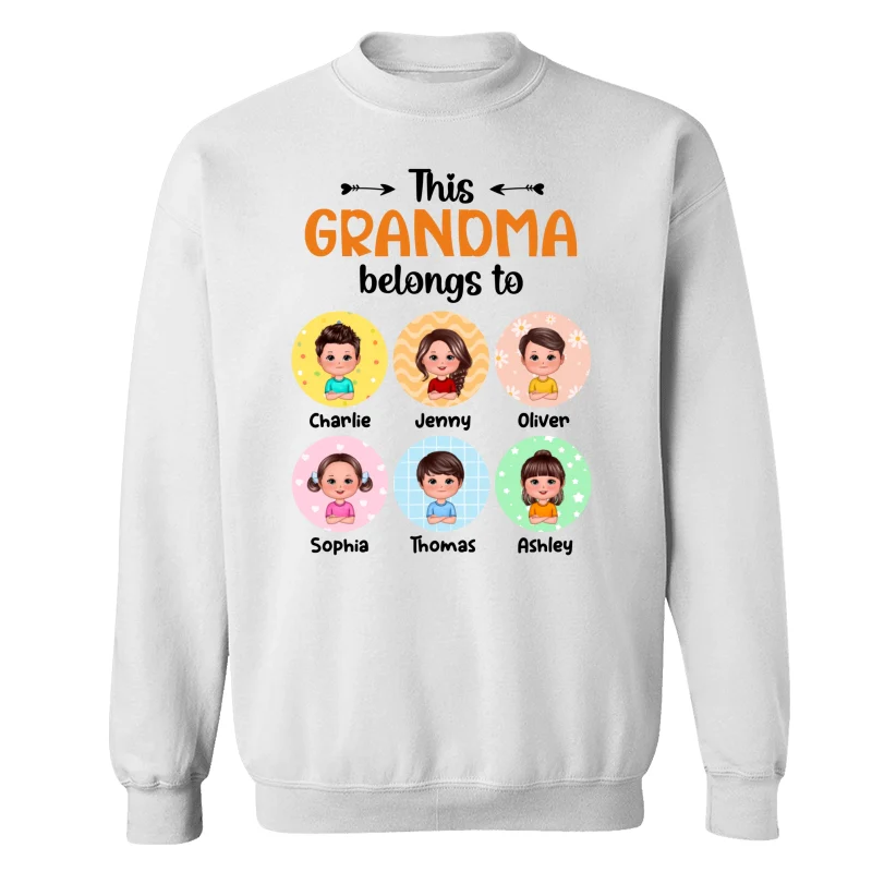This Grandma Mom Belongs To Doll Kids Pattern Circles Personalized Shirt - Image 17