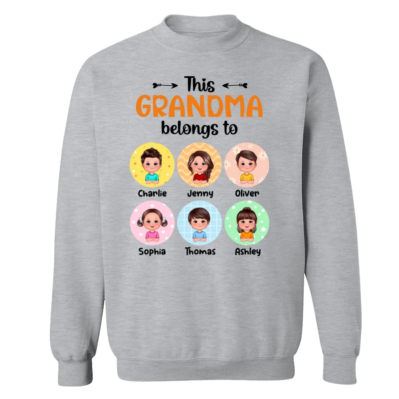 This Grandma Mom Belongs To Doll Kids Pattern Circles Personalized Shirt - Image 18