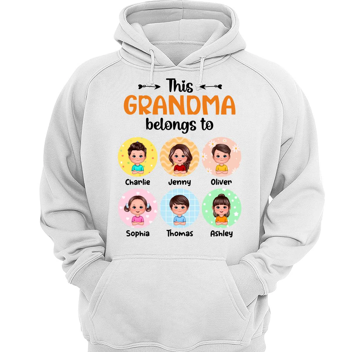 This Grandma Mom Belongs To Doll Kids Pattern Circles Personalized Shirt - Image 3