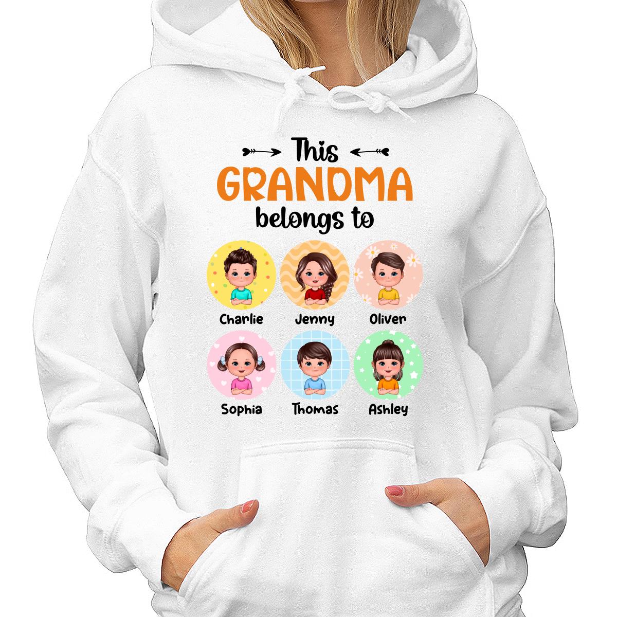 This Grandma Mom Belongs To Doll Kids Pattern Circles Personalized Shirt - Image 4