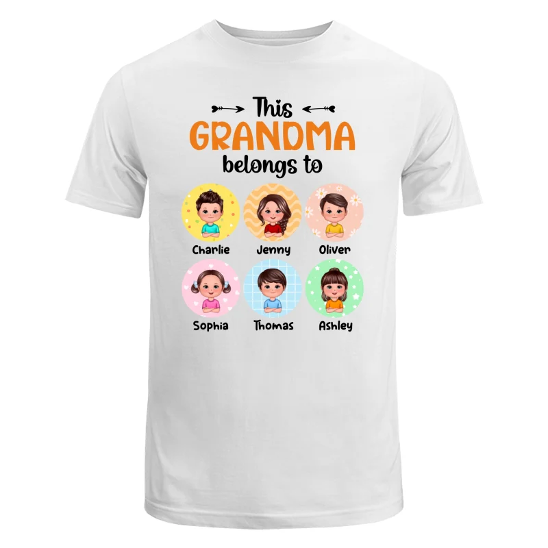 This Grandma Mom Belongs To Doll Kids Pattern Circles Personalized Shirt - Image 5