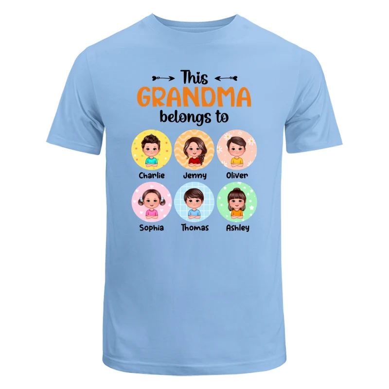 This Grandma Mom Belongs To Doll Kids Pattern Circles Personalized Shirt - Image 8