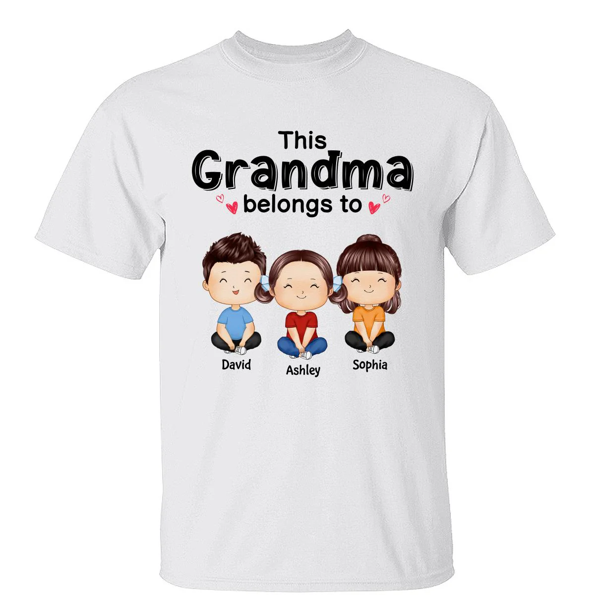This Grandma Mom Belongs To Doll Kids Watercolor Styles Sitting Personalized Shirt