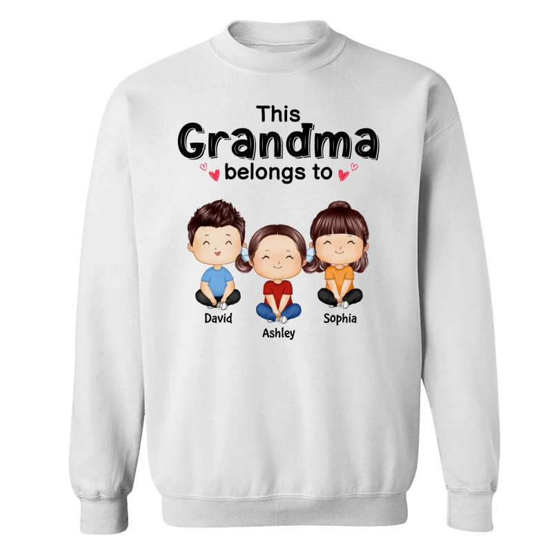 This Grandma Mom Belongs To Doll Kids Watercolor Styles Sitting Personalized Shirt - Image 17