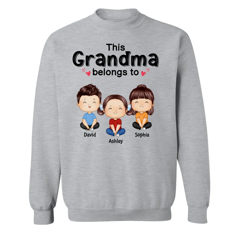 This Grandma Mom Belongs To Doll Kids Watercolor Styles Sitting Personalized Shirt - Image 18
