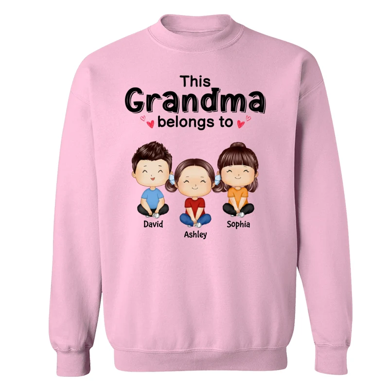 This Grandma Mom Belongs To Doll Kids Watercolor Styles Sitting Personalized Shirt - Image 19