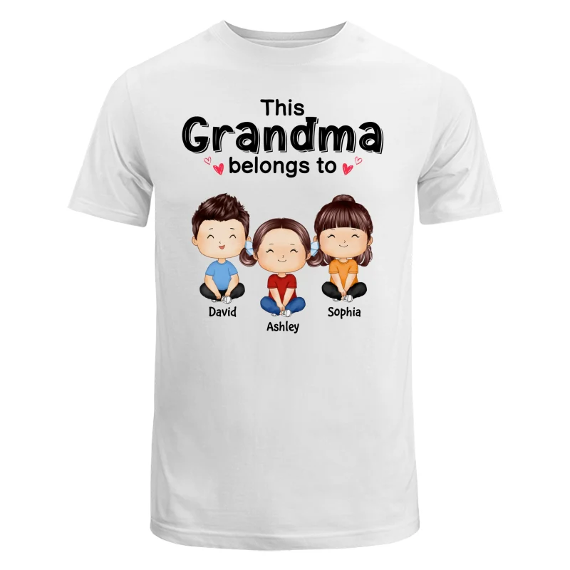 This Grandma Mom Belongs To Doll Kids Watercolor Styles Sitting Personalized Shirt - Image 5