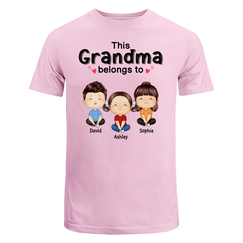 This Grandma Mom Belongs To Doll Kids Watercolor Styles Sitting Personalized Shirt - Image 7